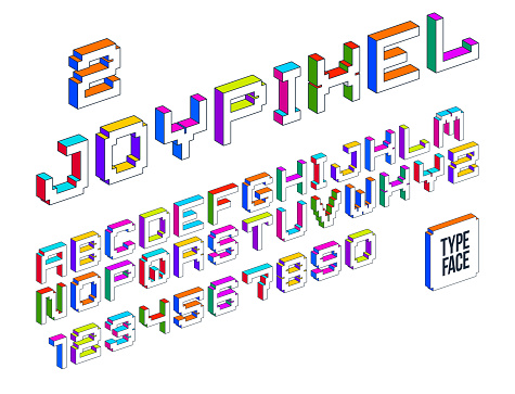 Simplistic Numbers Font Child Constructor Colorful Minimal 3d Square Vector Font Dimensional ...