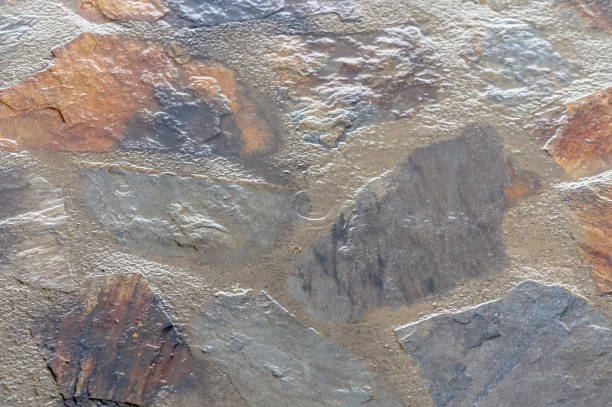 Water droplets on the floor, wet background 1