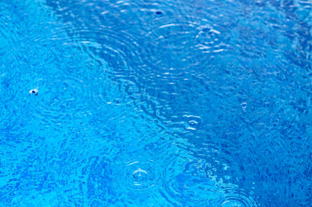 Rain drops on water dramatic background