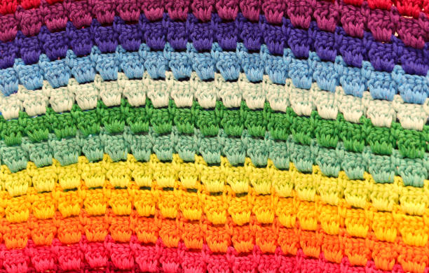 Rainbow-hued fabric pattern symbolizing peace and freedom for all people on Earth
