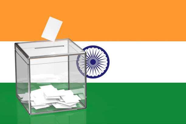 istock Ballot box with the flag of India 2159028325