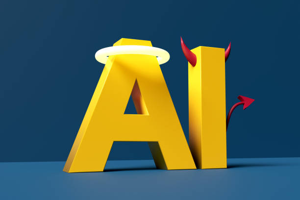 ai 윤리 및 도덕 개념. 좋든 나쁘든 인공 지능을 사용합니다. - 부정적인 감정 표현 뉴스 사진 이미지