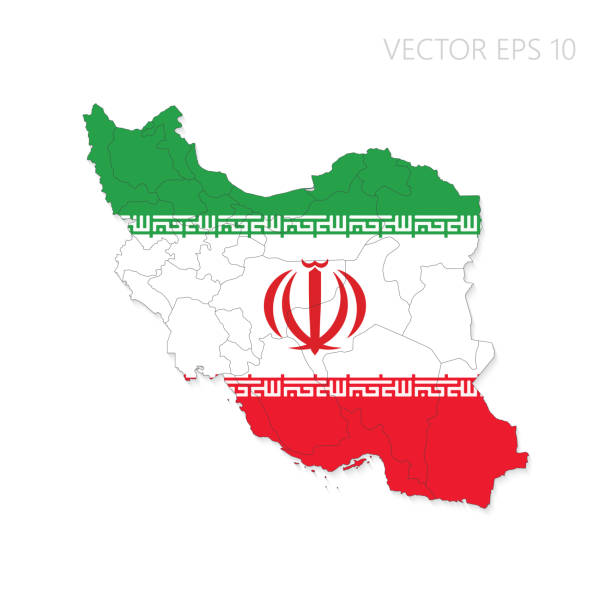 istock Iran map and flag detail Separated states on white background. Vector illustration EPS10 2159028530