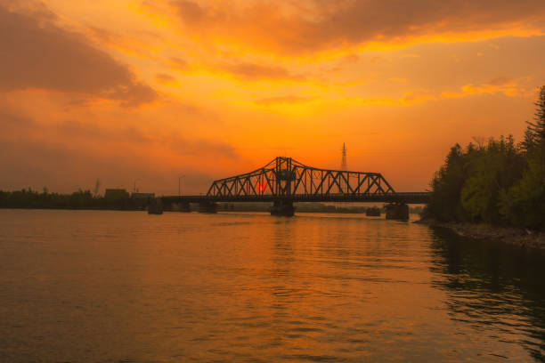 A sunrise photo near the swing bridge in Little Current which is located on Manitoulin Island.