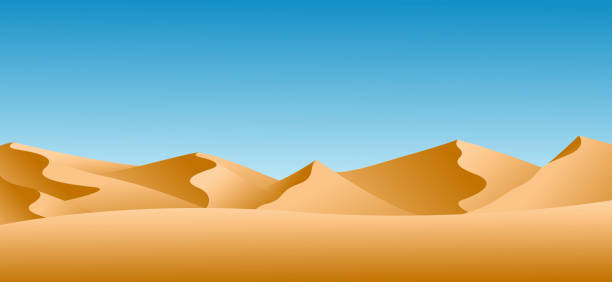 sanddünen vektor-illustration - sahara stock-grafiken, -clipart, -cartoons und -symbole