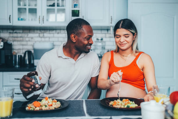 istock Young family eating low carb lunch 2159041557