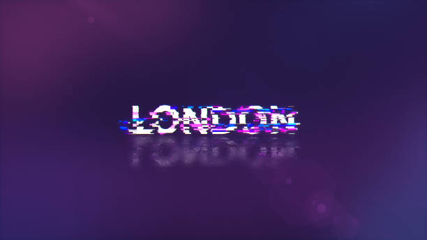 istock 3D rendering London text with screen effects of technological glitches 2159042858