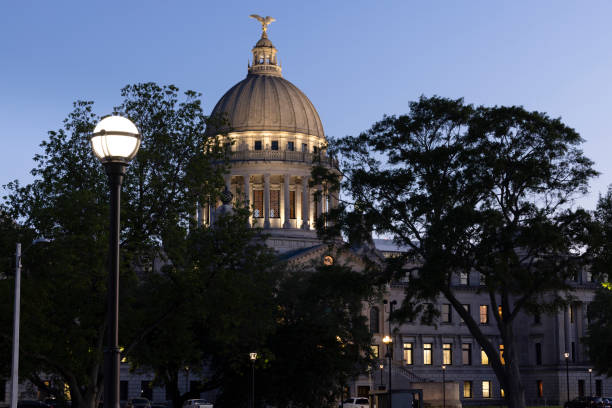 istock Jackson Mississippi State Capitol Building Twilight Night 2159043524
