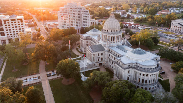 istock Jackson Mississippi Capitol Skyline Sunset 2159043668