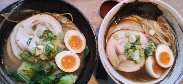 istock typical noodle japanese soup with toppings 2159044090