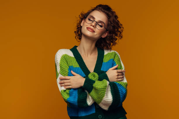 istock Cozy Embrace in Striped Sweater 2159050616