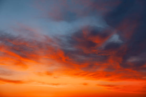 Scenic sunset with clouds in a colorful sky