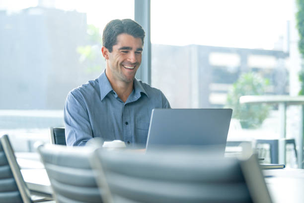 istock Businessman working on a laptop computer in the office 2159070251