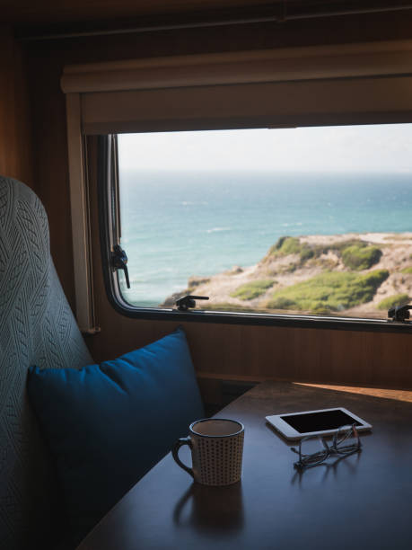 istock Relax with sea views from the motor home window 2159071946