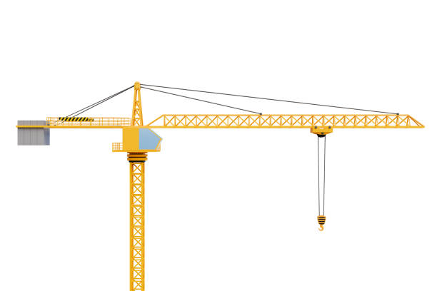 istock 3D illustration tower crane construction industry separated from the background with clipping path 2159072834