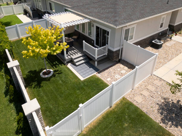 Suburban USA Home Backyard Aerial View