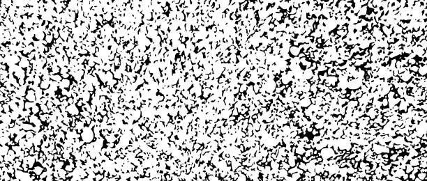 Black gritty gravel texture. Grunge grain overlay background. Distressed noise surface with dust, sand, particles, specks, speckles. Rough dirty granule backdrop. Vector