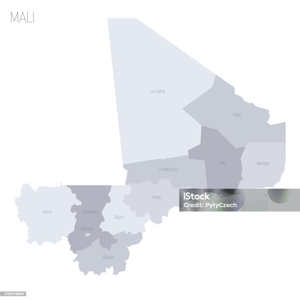 Malian Map Mali Political Map Of Administrative Divisions Stock Illustration ...