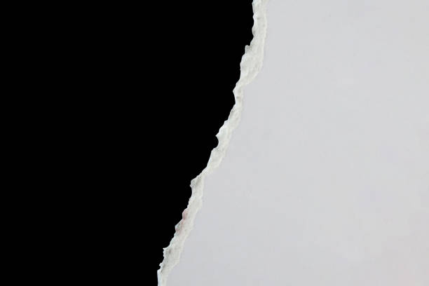 istock White ripped paper torn edges strips isolated on black background 2159081150