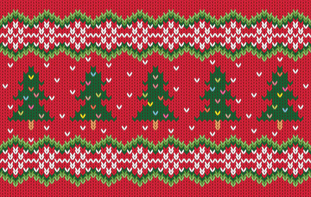 Knitted pattern seamless fabric Christmas winter. traditional knitted pattern vector winter style. Designed for background ,wallpaper ,carpet ,clothing ,knitted pattern ,fabric ,embroidery ,textile Knitted pattern seamless fabric Christmas winter. traditional knitted pattern vector winter style. Designed for background ,wallpaper ,carpet ,clothing ,knitted pattern ,fabric ,embroidery ,textile scarves fashion stock illustrations