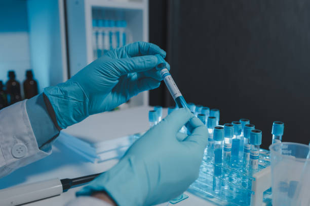 istock a scientist is working in a laboratory, a chemical researcher is preparing sample for a vaccine against a virus, work in lab concentrate is the most important because chemicals are dangerous 2159098179
