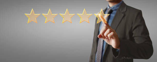 istock Rise on increasing five stars in human hand 2159103011