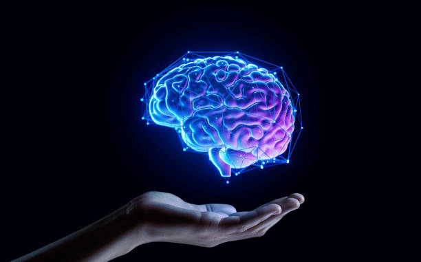 istock Hand Holding Human Brain - Futuristic Concept of Intelligence, science and mind 2159108011