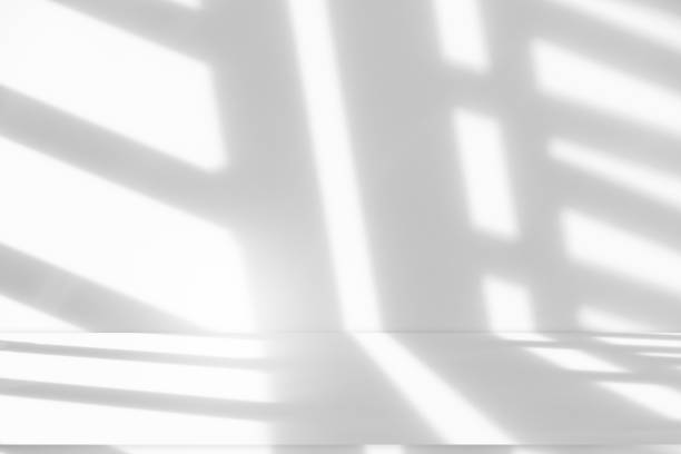 istock Wall interior background, studio and backdrops show products.with shadow from window color white . background for text insertion and presentation product 2159108794