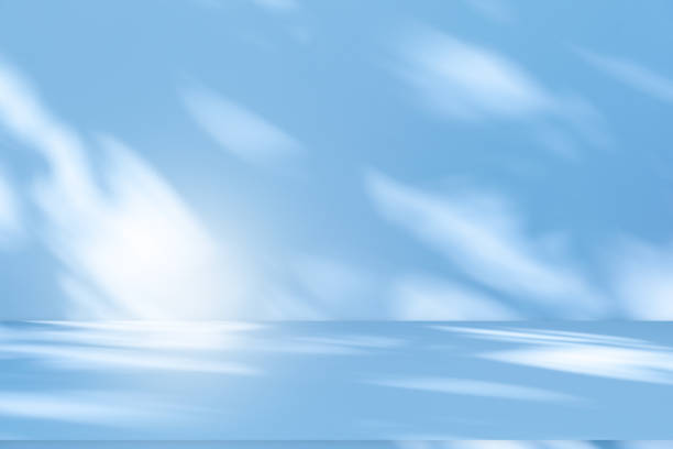 istock Wall interior background, studio, and backdrops show products. with shadow from window color white and blue light. background for text insertion and presentation of product 2159108814