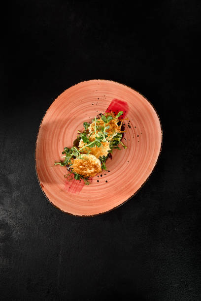 istock Tempura Fried Cheese with Beetroot on Elegant Plate – Trendy Gourmet Cuisine 2159116528