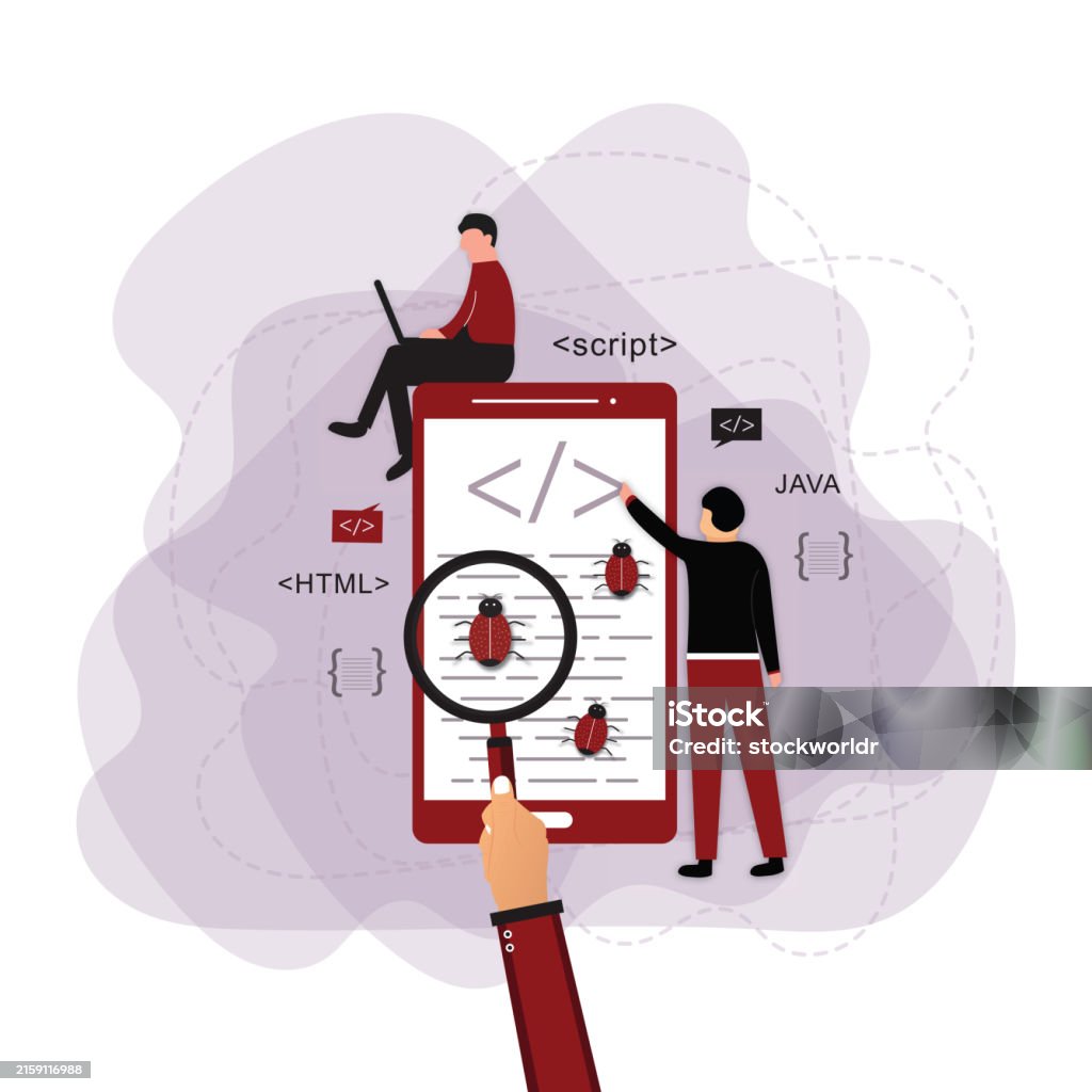 Coding Bug Visual Bug And Virus In The Programming Code Stock Illustration - Download ...