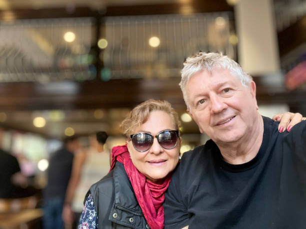 istock Senior couple together in pub 2159119514