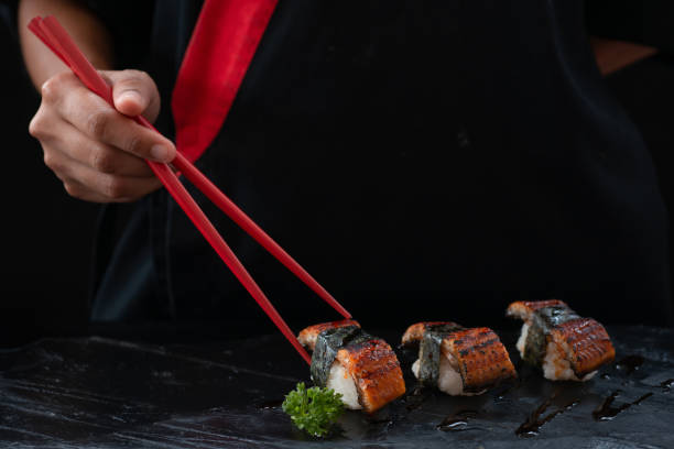 istock Unagi Eel Nigiri Sushi (eel sushi), Japanese style food 2159120621