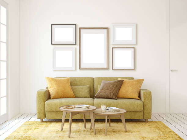 istock Frame mockup. Modern living-room interior. 3d render. 2159125639