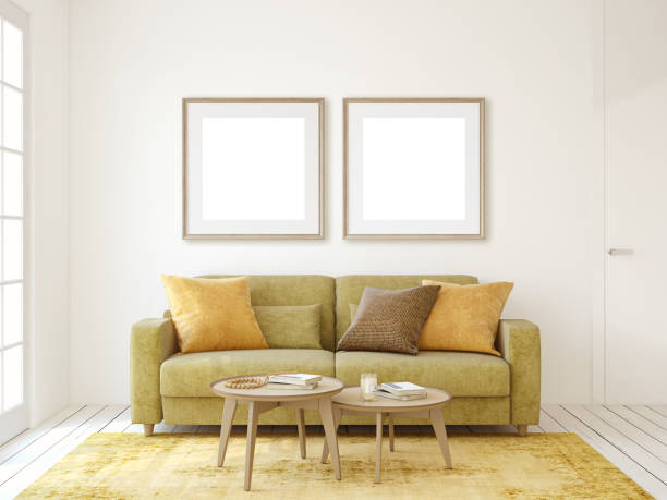 istock Frame mockup. Modern living-room interior. 3d render. 2159125644