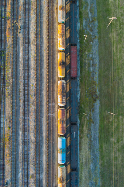 istock Railway tanks, vertical photo view from a drone. 2159127097
