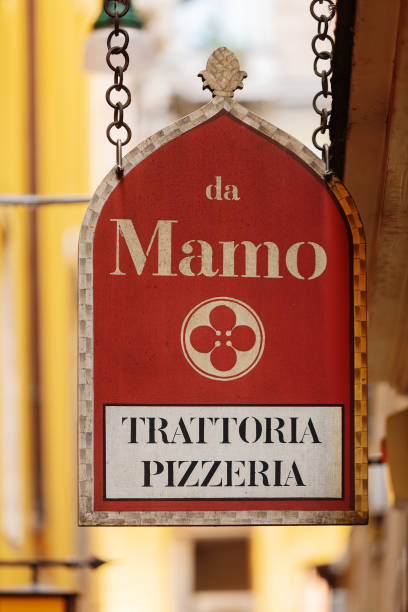 Italian pizzeria sign in Tuscany