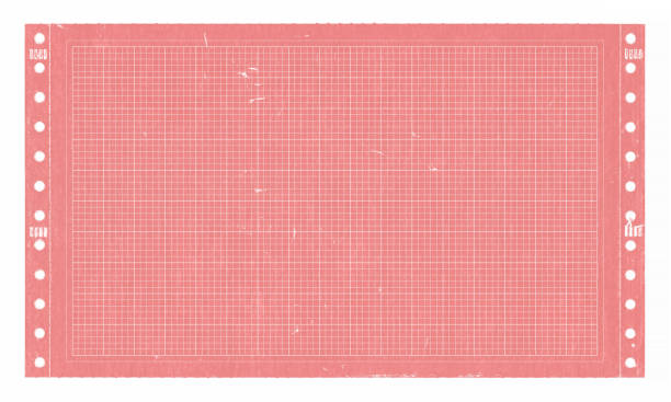 Cut or torn graph paper background textured isolated stock photo