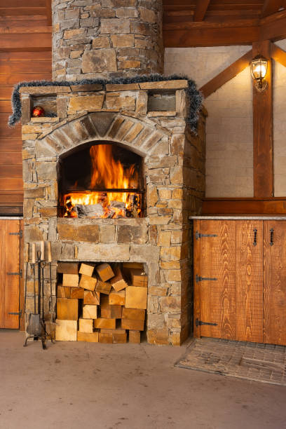 istock Oven with burning firewood for barbeque 2159135114