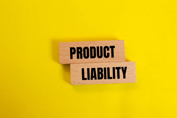 istock Product liability message written on wooden blocks with yellow background 2159136313