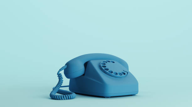 istock Blue telephone phone vintage handset receiver communication soft tones pale background quarter view 2159138202