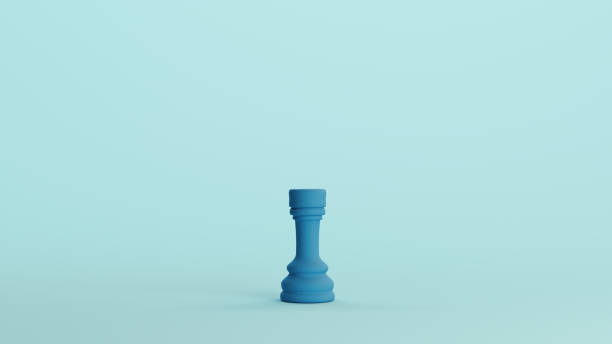 istock Blue chess piece castle strategy game competition challenge pale background 2159138493
