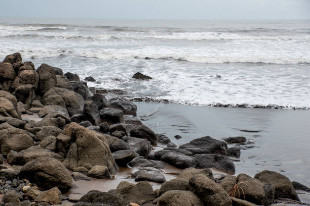 istock Wild rocky beach or Seascape with powerful waves 2159143695
