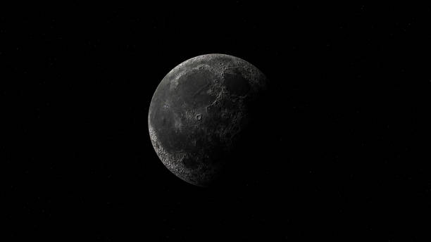 istock The moon in a gibbous phase against a starry black background of CGI image 2159145900
