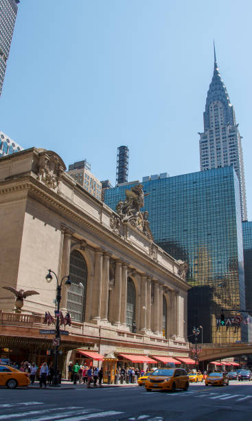 Grand Central Terminal, Chrysler Buiding, 42nd street and the facade of Grand Central Terminal, Manhattan, New York City