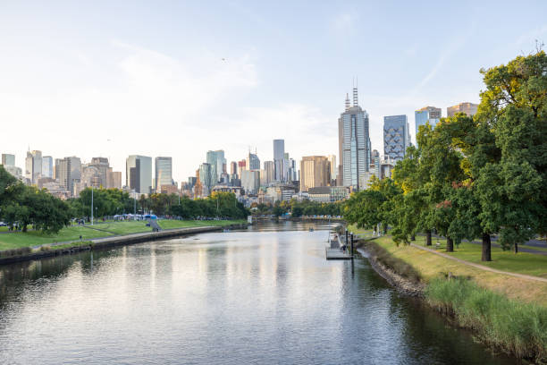istock Calm River with Modern Cityscape 2159147297