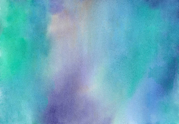 istock Watercolor texture background Gradient from emerald green to violet blue colors Hand painted Northern lights borealis undersea Space Abstract For decoration design print wrapping paper wallpaper 2159156821