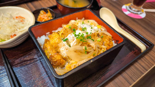 istock Katsudon. pork cutlet with egg rice bowl 2159160117