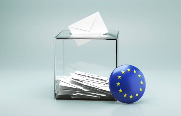 istock Vote box And European Union Flag 2159161321