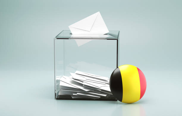 Vote box And Belgian Flag. Election Concept.